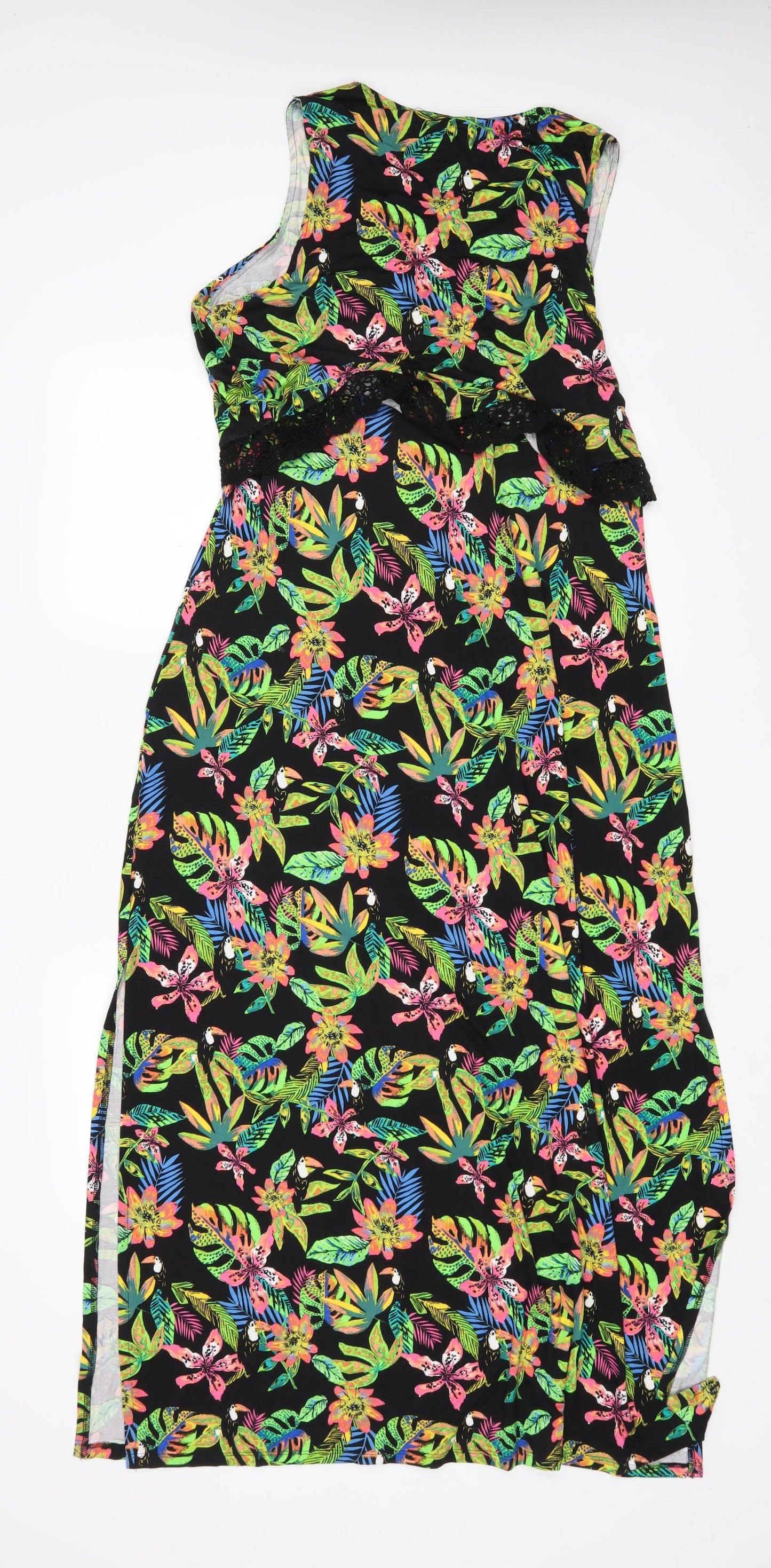 TU Womens Multicoloured Floral Viscose A-Line  Size 16  V-Neck