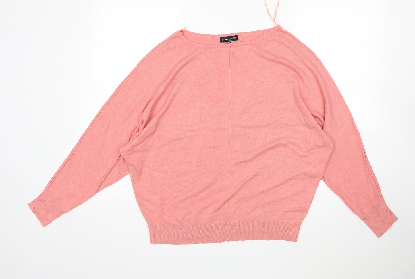 F&F Womens Pink Round Neck  Viscose Pullover Jumper Size 18