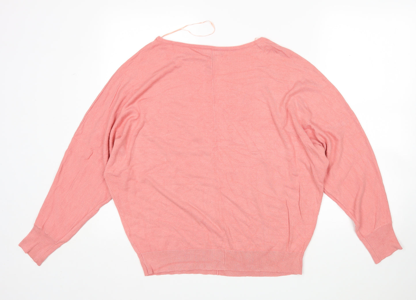 F&F Womens Pink Round Neck  Viscose Pullover Jumper Size 18