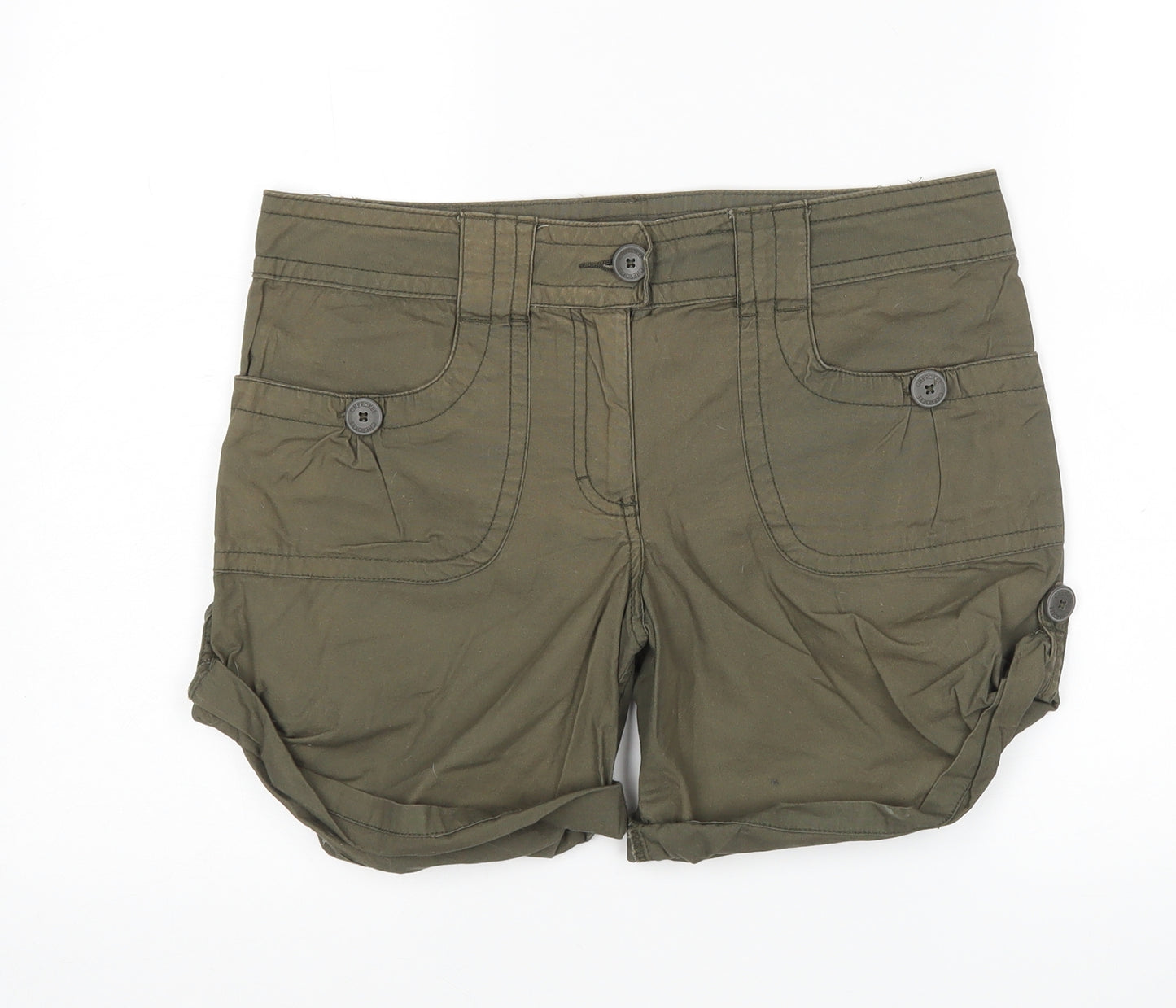 Cherokee Womens Green  Cotton Chino Shorts Size 10 L7 in Regular