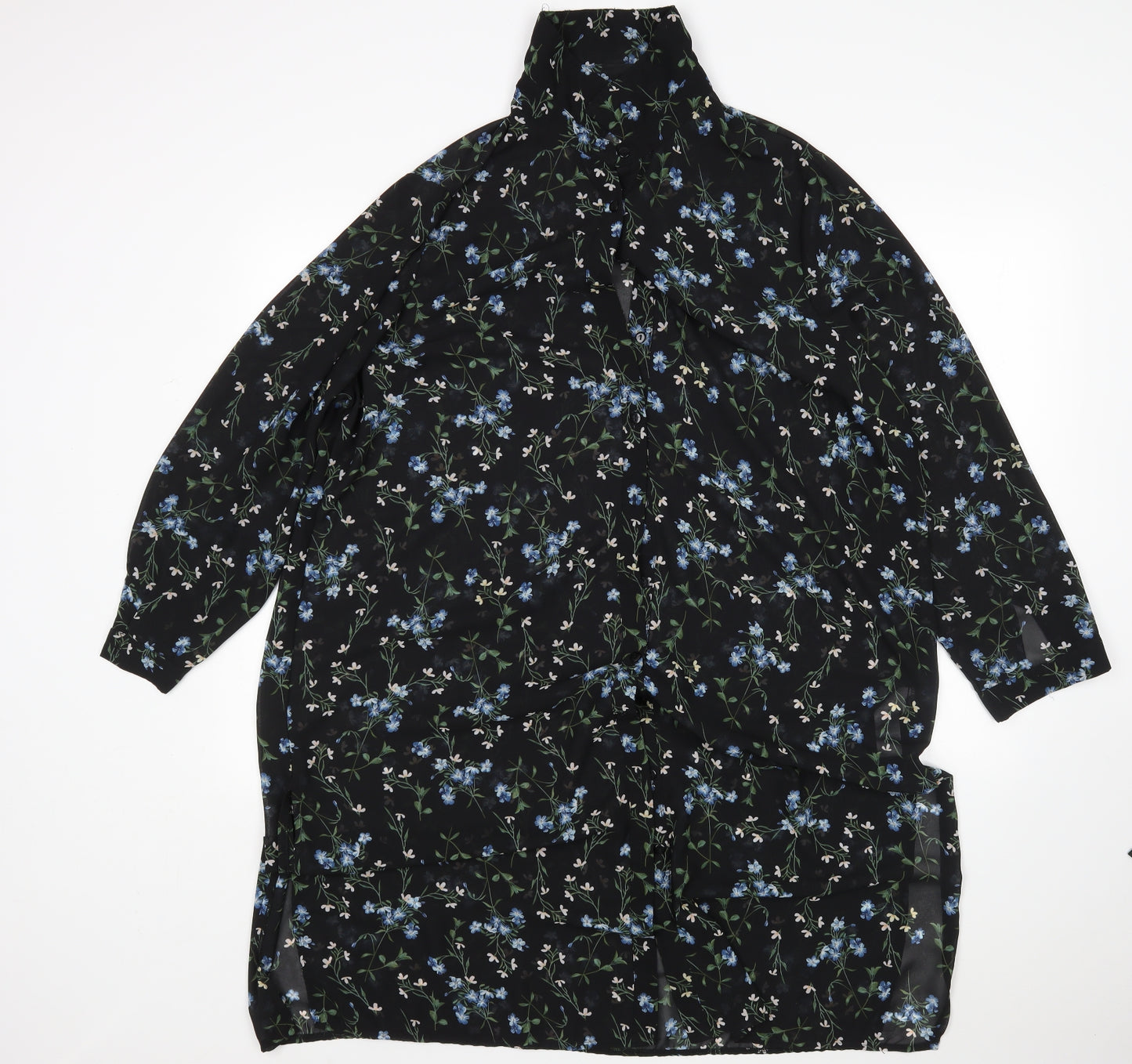 New Look Womens Multicoloured Floral Polyester Shirt Dress  Size 22  Collared