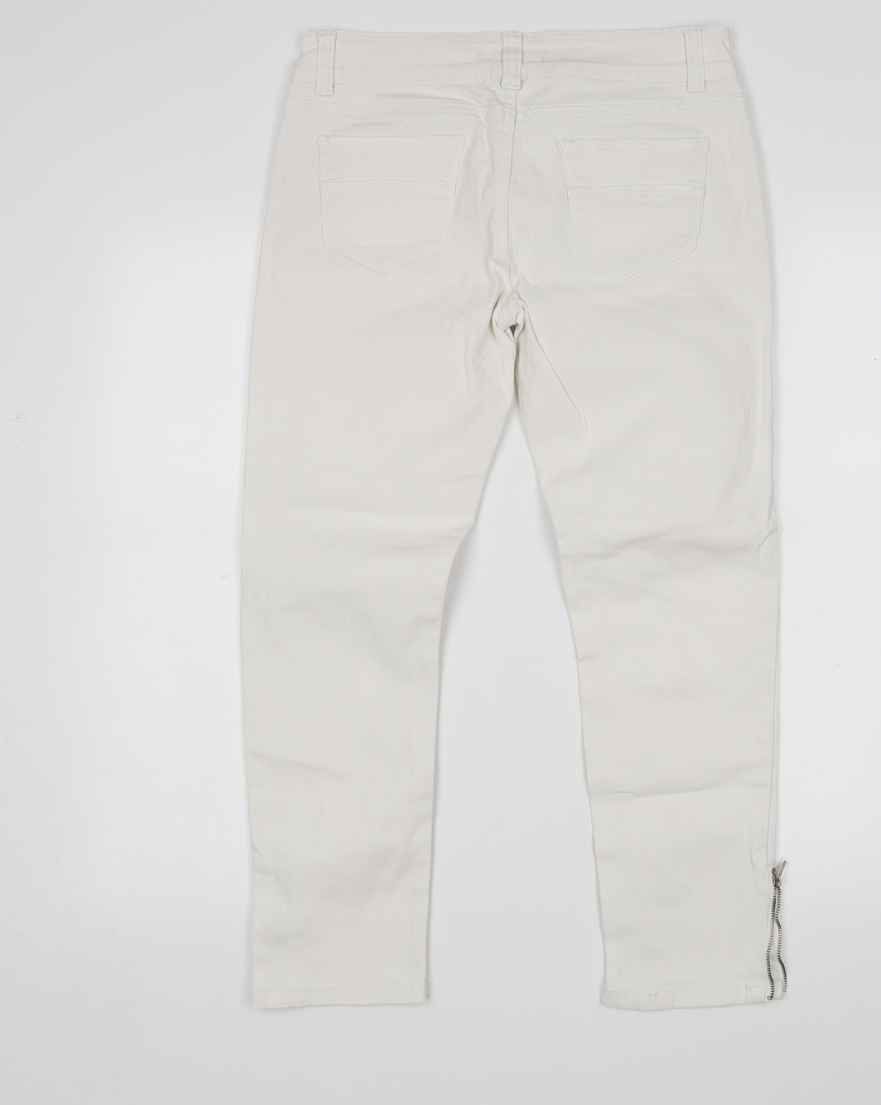 Atmosphere Womens White  Cotton Cropped Jeans Size 10 L24 in Regular