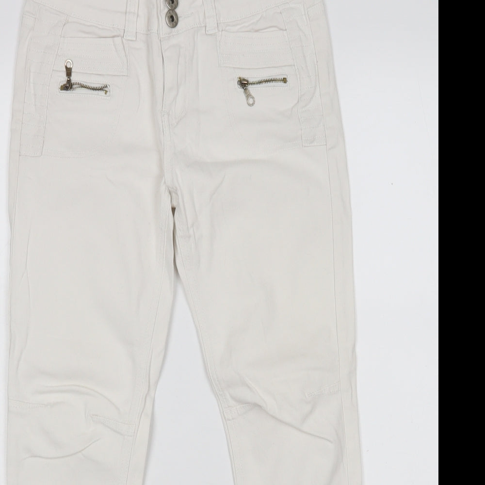 Atmosphere Womens White  Cotton Cropped Jeans Size 10 L24 in Regular