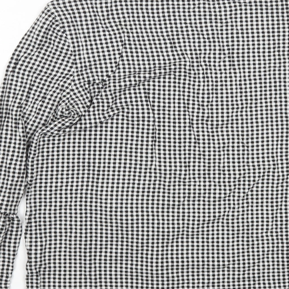 Atmosphere Womens Multicoloured Check Viscose Basic Blouse Size 4 Round Neck