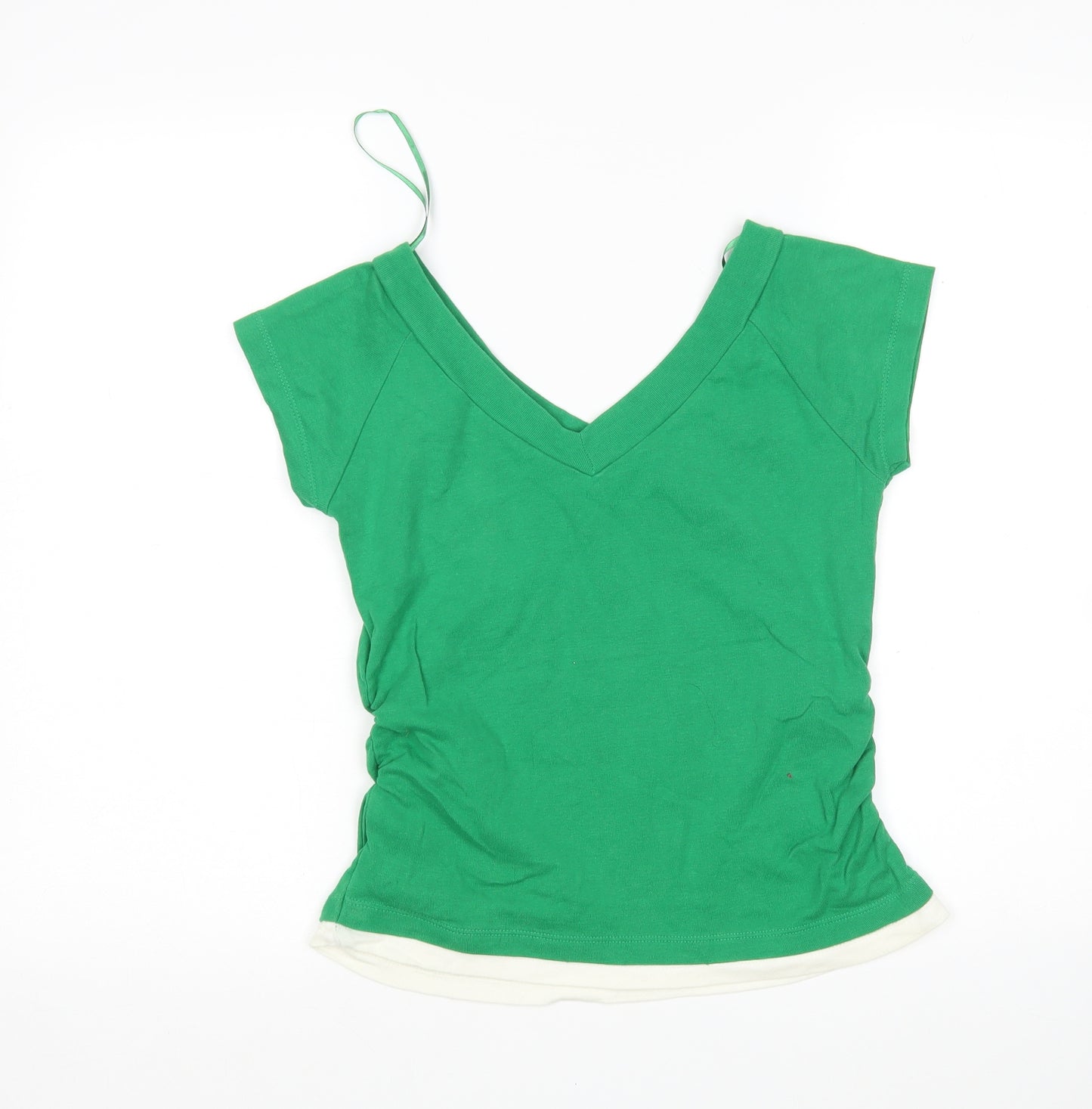 Lonsdale Womens Green  Cotton Basic T-Shirt Size 12 V-Neck