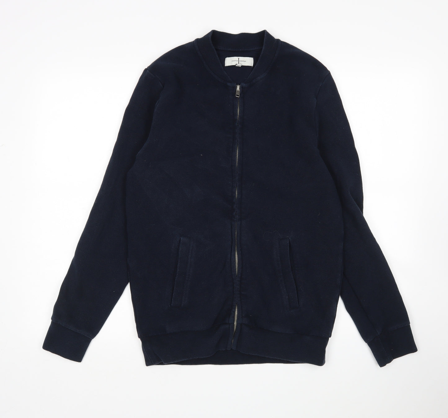 Jasper Conran Mens Blue Round Neck  Cotton Full Zip Jumper Size S