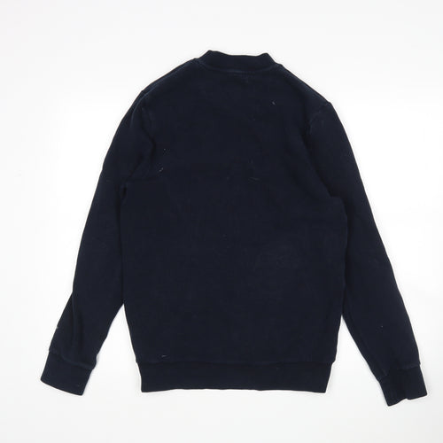 Jasper Conran Mens Blue Round Neck  Cotton Full Zip Jumper Size S