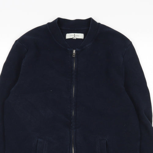 Jasper Conran Mens Blue Round Neck  Cotton Full Zip Jumper Size S