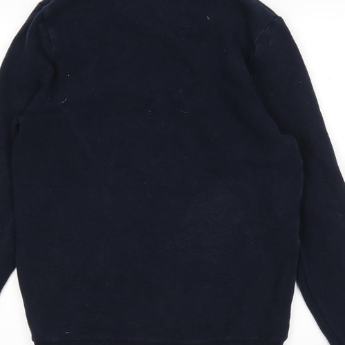 Jasper Conran Mens Blue Round Neck  Cotton Full Zip Jumper Size S