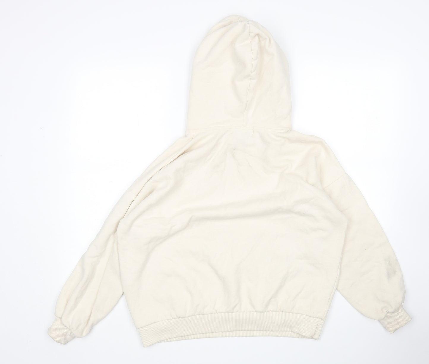 Pull & Bear Womens Beige  Cotton Pullover Hoodie Size S