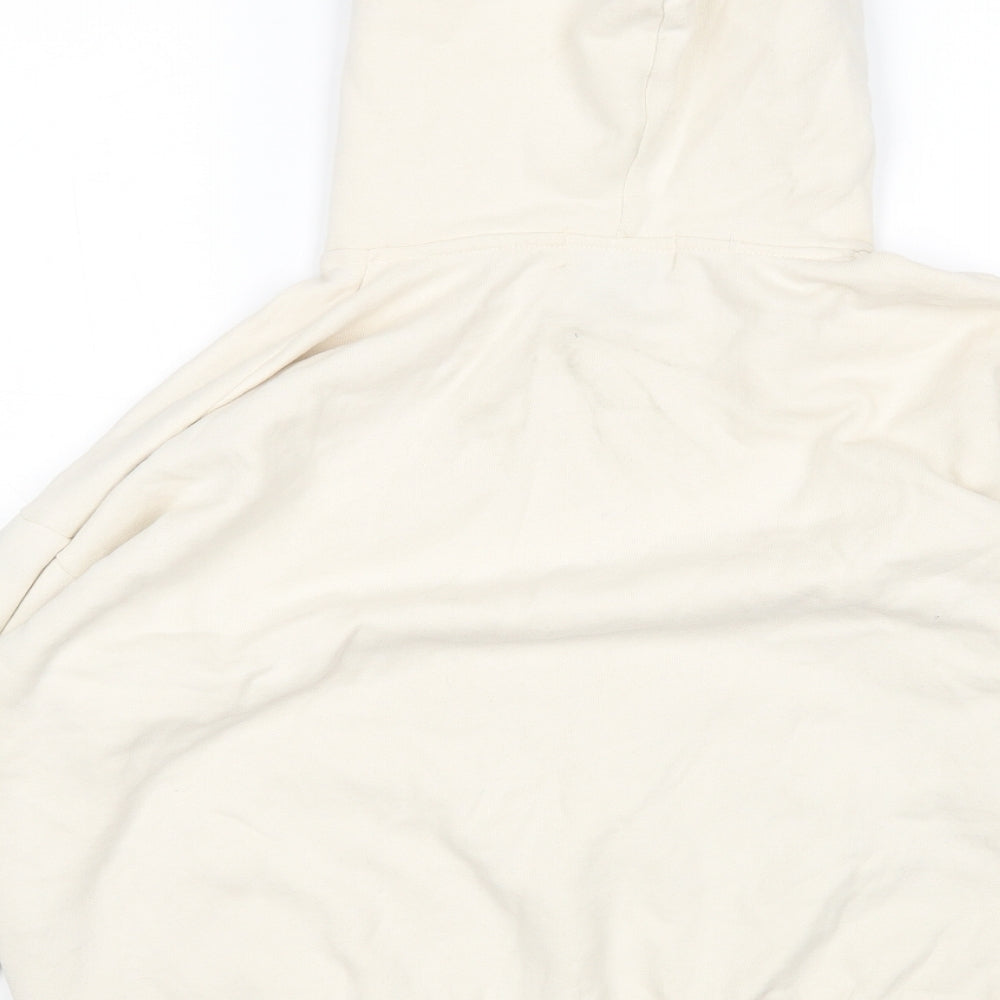 Pull & Bear Womens Beige  Cotton Pullover Hoodie Size S