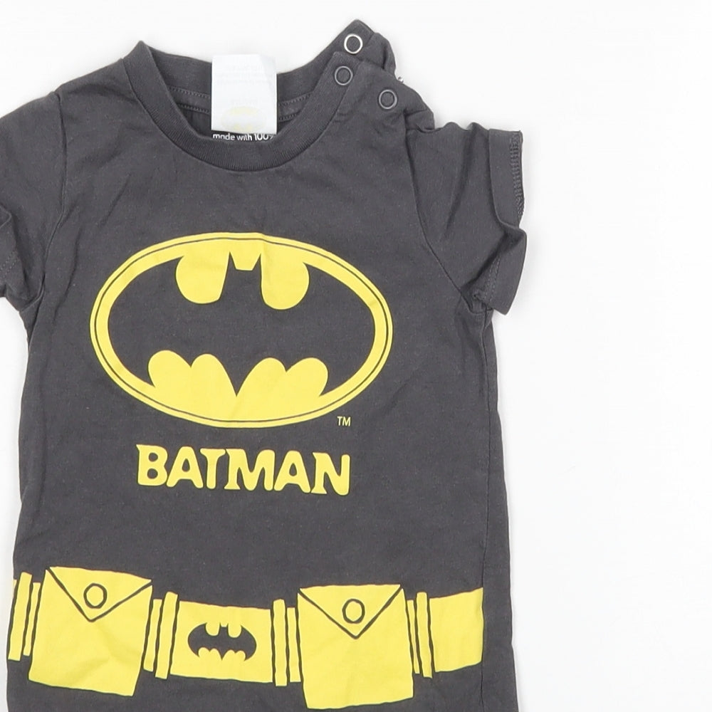 F&F Boys Multicoloured  Cotton Romper One-Piece Size 3-6 Months   - Batman