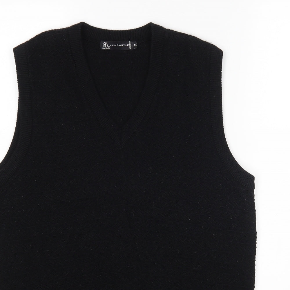 Newcastle Womens Black V-Neck   Vest Jumper Size 12