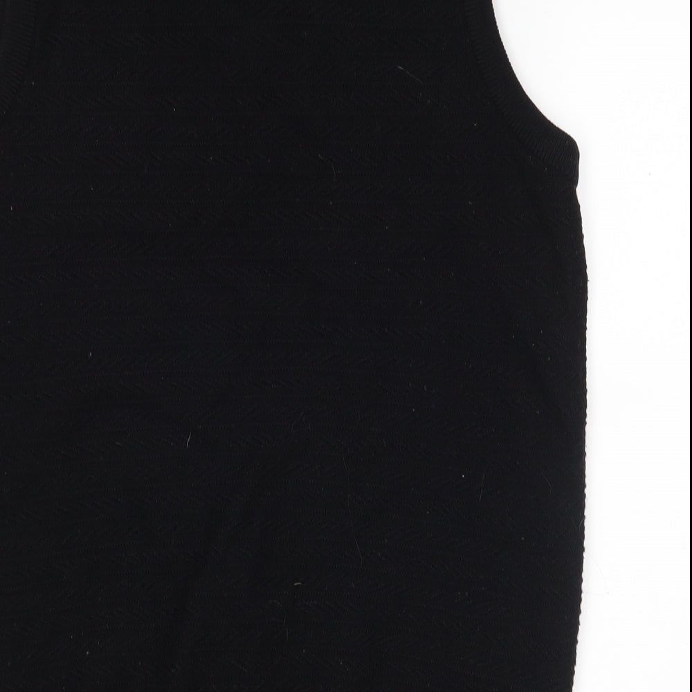 Newcastle Womens Black V-Neck   Vest Jumper Size 12