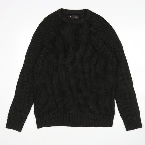 Label Lab Mens Green Round Neck  Cotton Pullover Jumper Size M