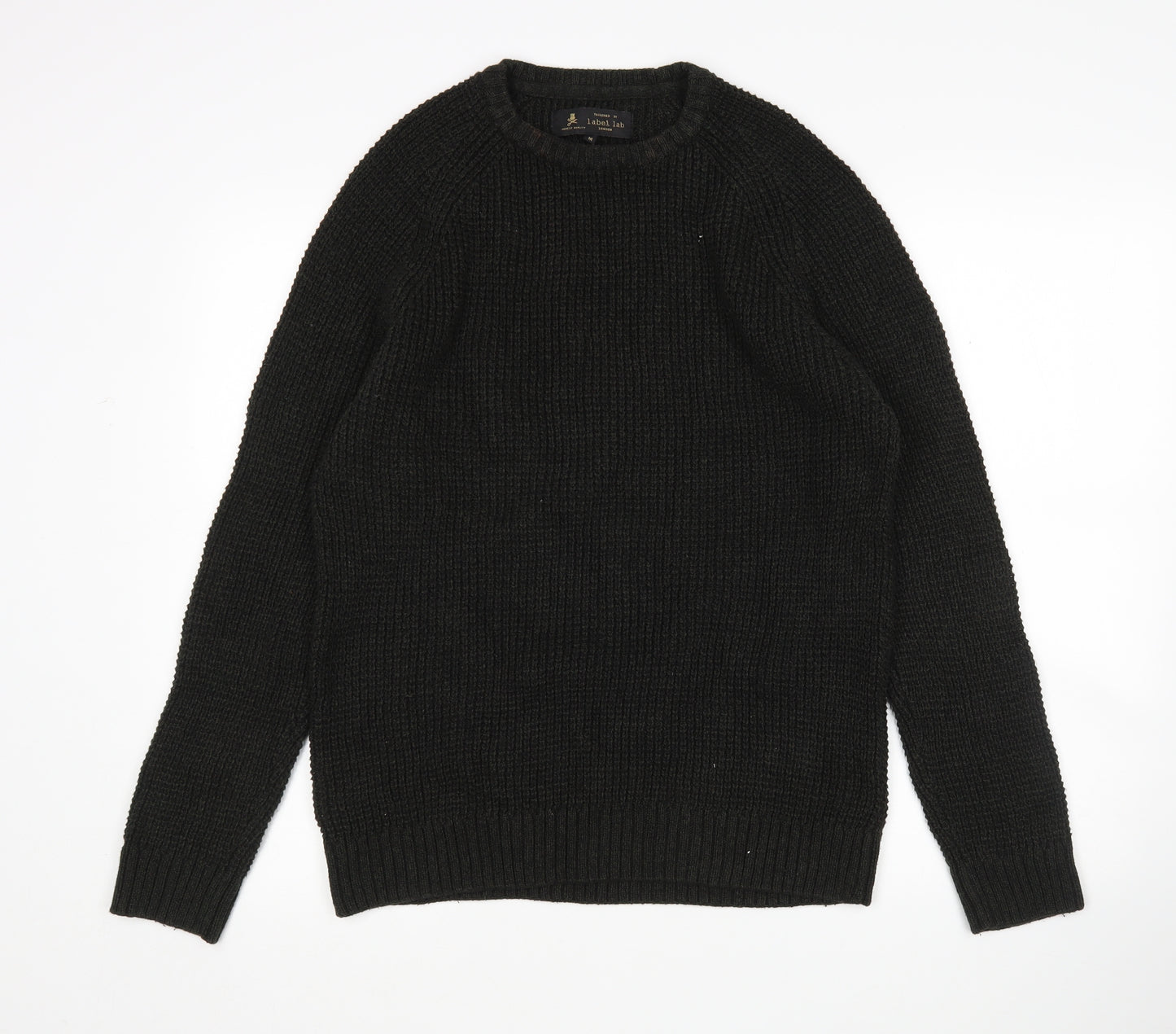 Label Lab Mens Green Round Neck  Cotton Pullover Jumper Size M