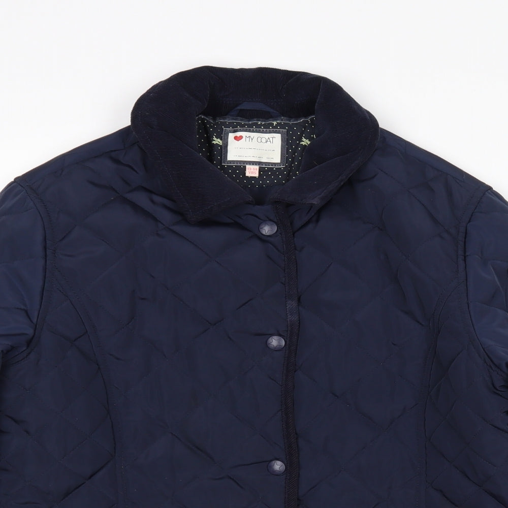 M&S Girls Blue   Quilted Coat Size 13-14 Years