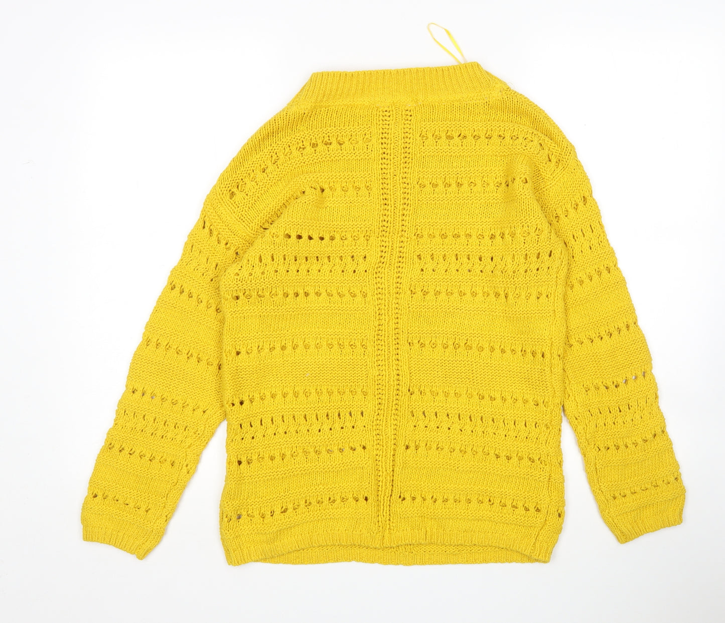Matalan Womens Yellow Round Neck  Cotton Pullover Jumper Size M