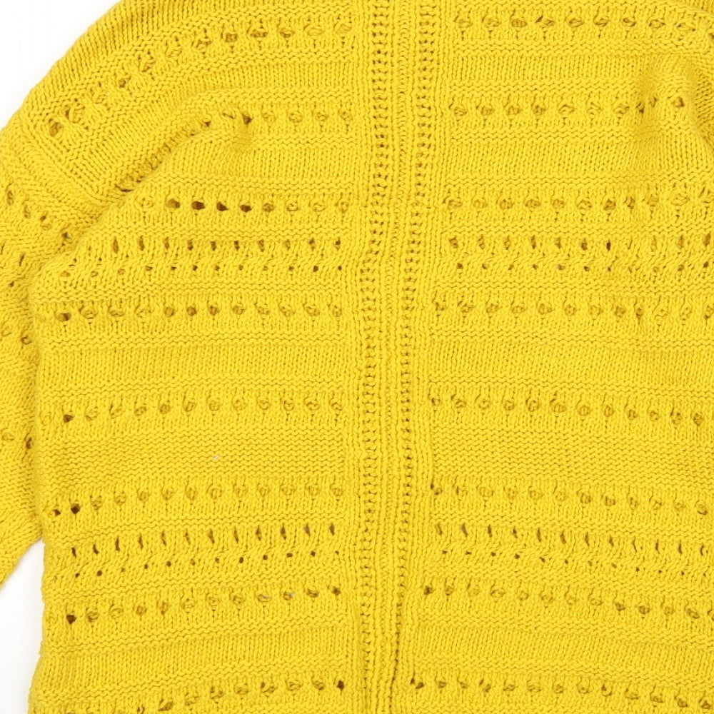 Matalan Womens Yellow Round Neck  Cotton Pullover Jumper Size M
