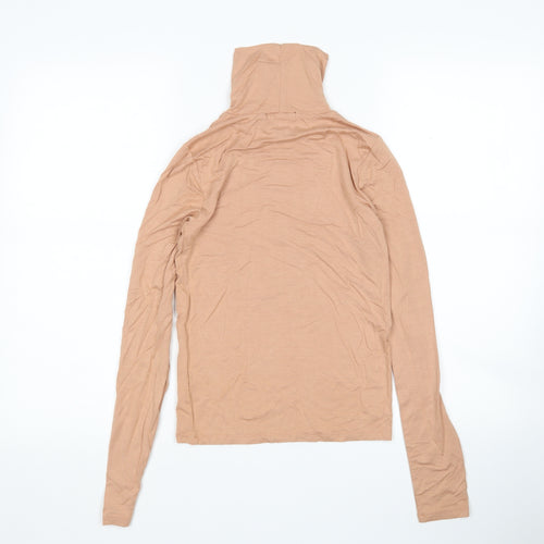 FOREVER 21 Womens Beige   Basic T-Shirt Size S Roll Neck