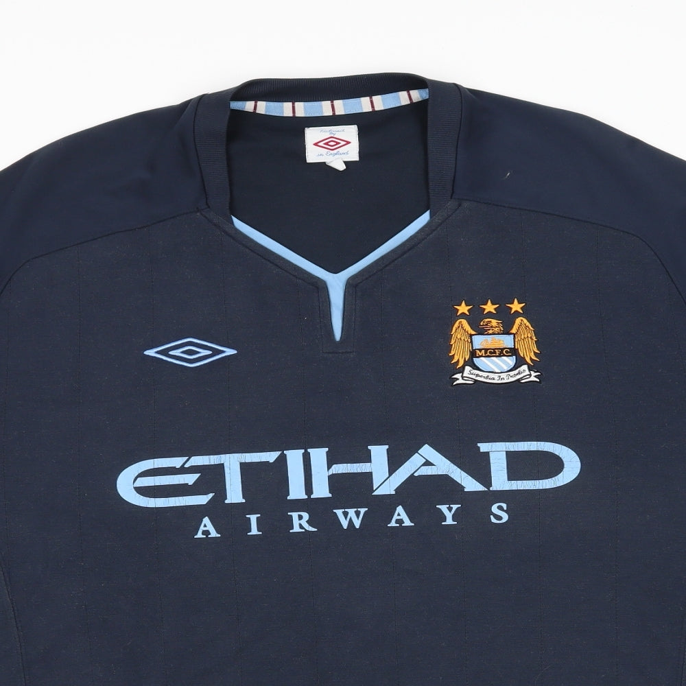 Tailored By Umbra Mens Blue    T-Shirt Size XL V-Neck  - Etihad Airways M.C.F.C