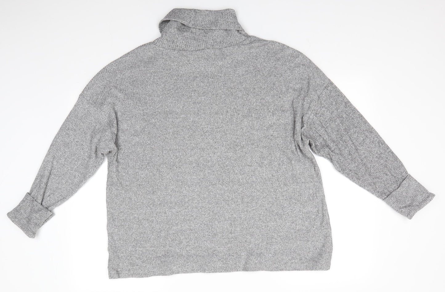 Papaya Womens Grey Roll Neck  Viscose Pullover Jumper Size XL   - Grey mix Soft texture