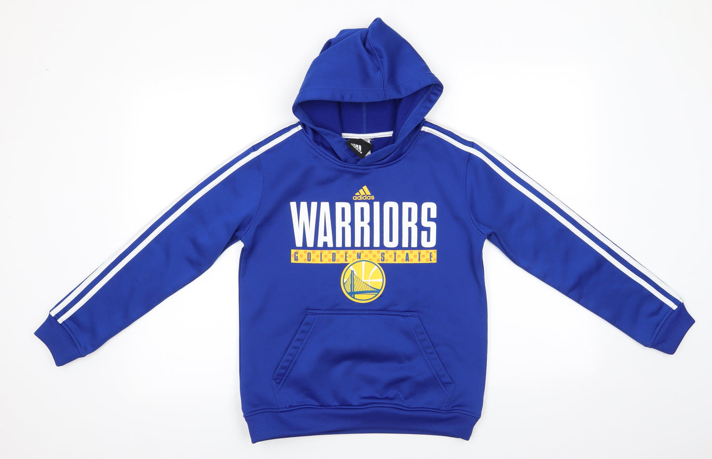 adidas Boys Blue  Polyester Pullover Hoodie Size 10-11 Years   - Warriors Golden State