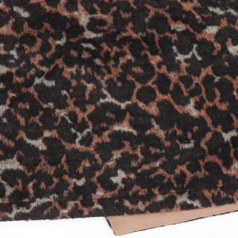 NEXT Girls Brown Animal Print Polyester A-Line Skirt Size 7 Years  Regular  - Side Zip Wrap Effect Front