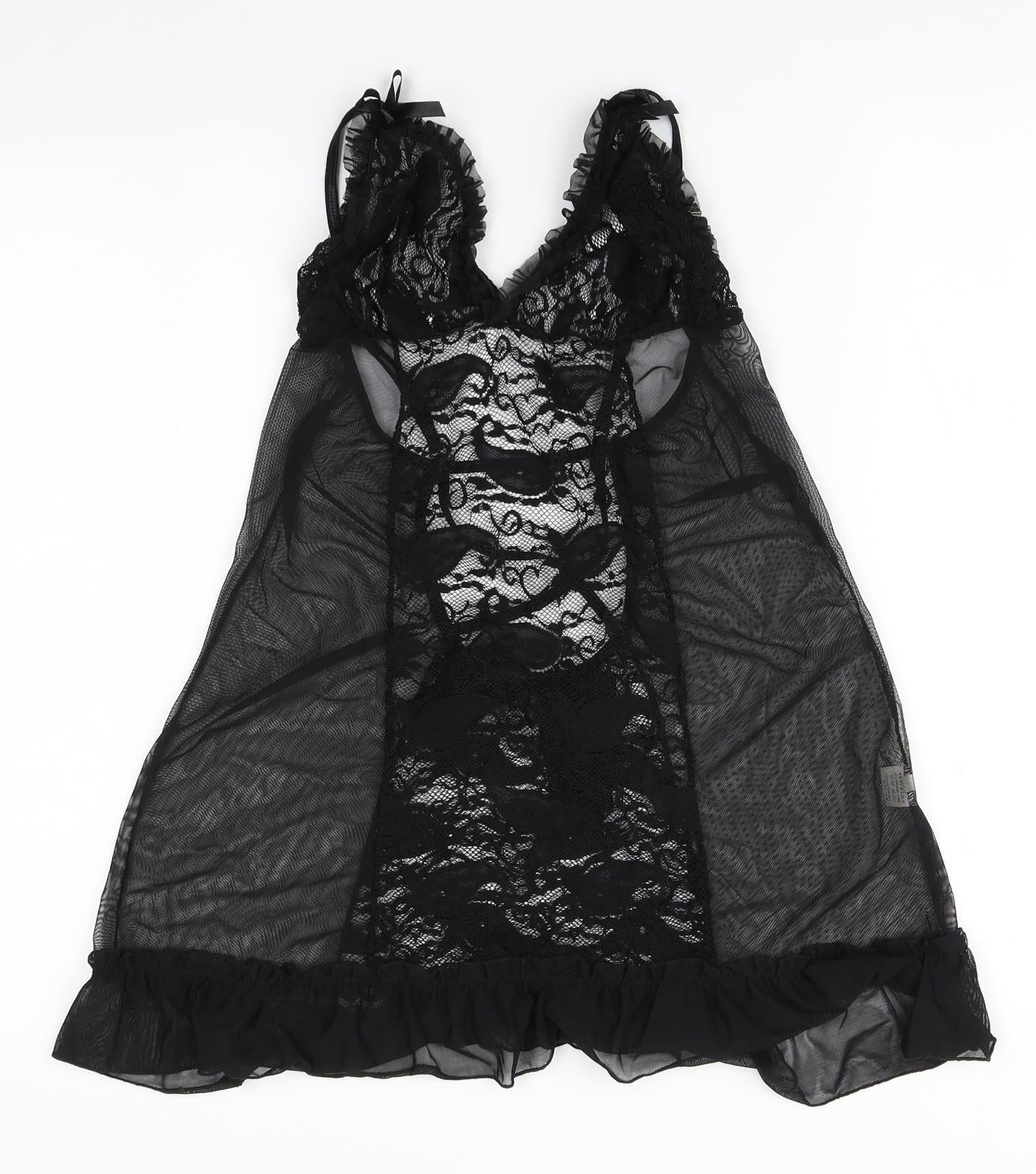 Preworn Womens Black Solid Cotton Top Dress