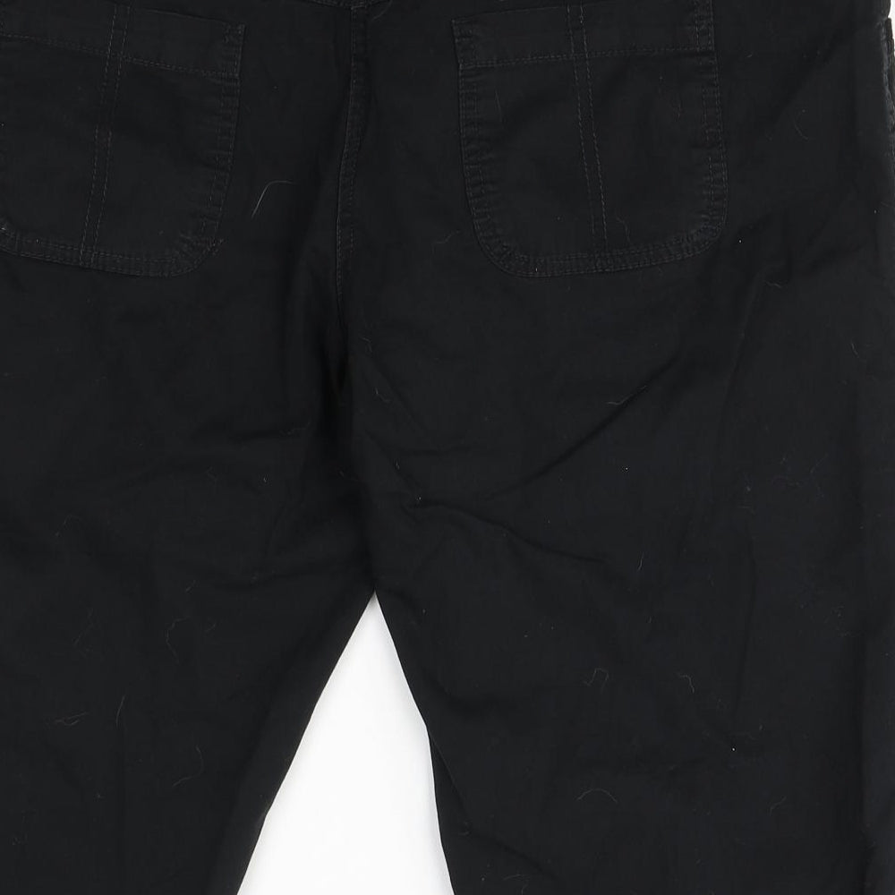 F&F Womens Black  Cotton Cargo Shorts Size 16 L17 in Regular