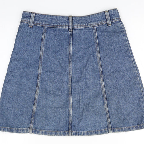 Divided Womens Blue  Cotton A-Line Skirt Size 6