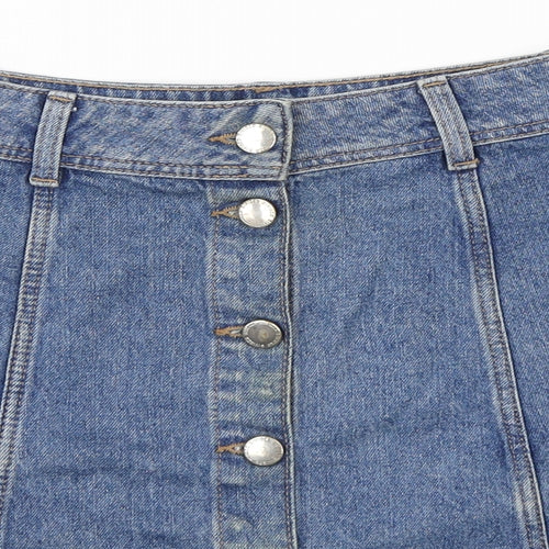 Divided Womens Blue  Cotton A-Line Skirt Size 6