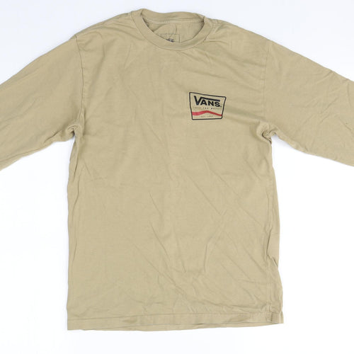 VANS Mens Green  Cotton  T-Shirt Size S Round Neck
