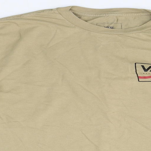 VANS Mens Green  Cotton  T-Shirt Size S Round Neck