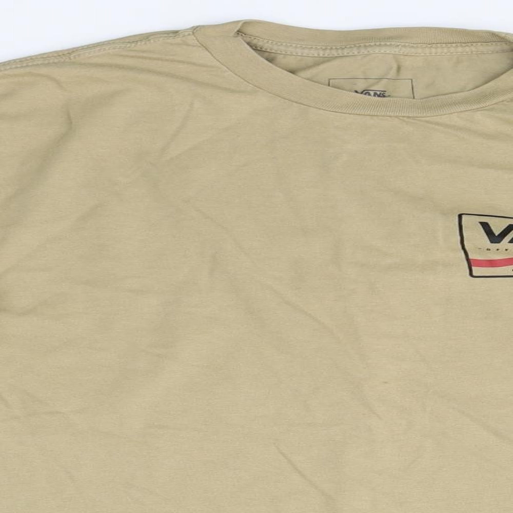 VANS Mens Green  Cotton  T-Shirt Size S Round Neck