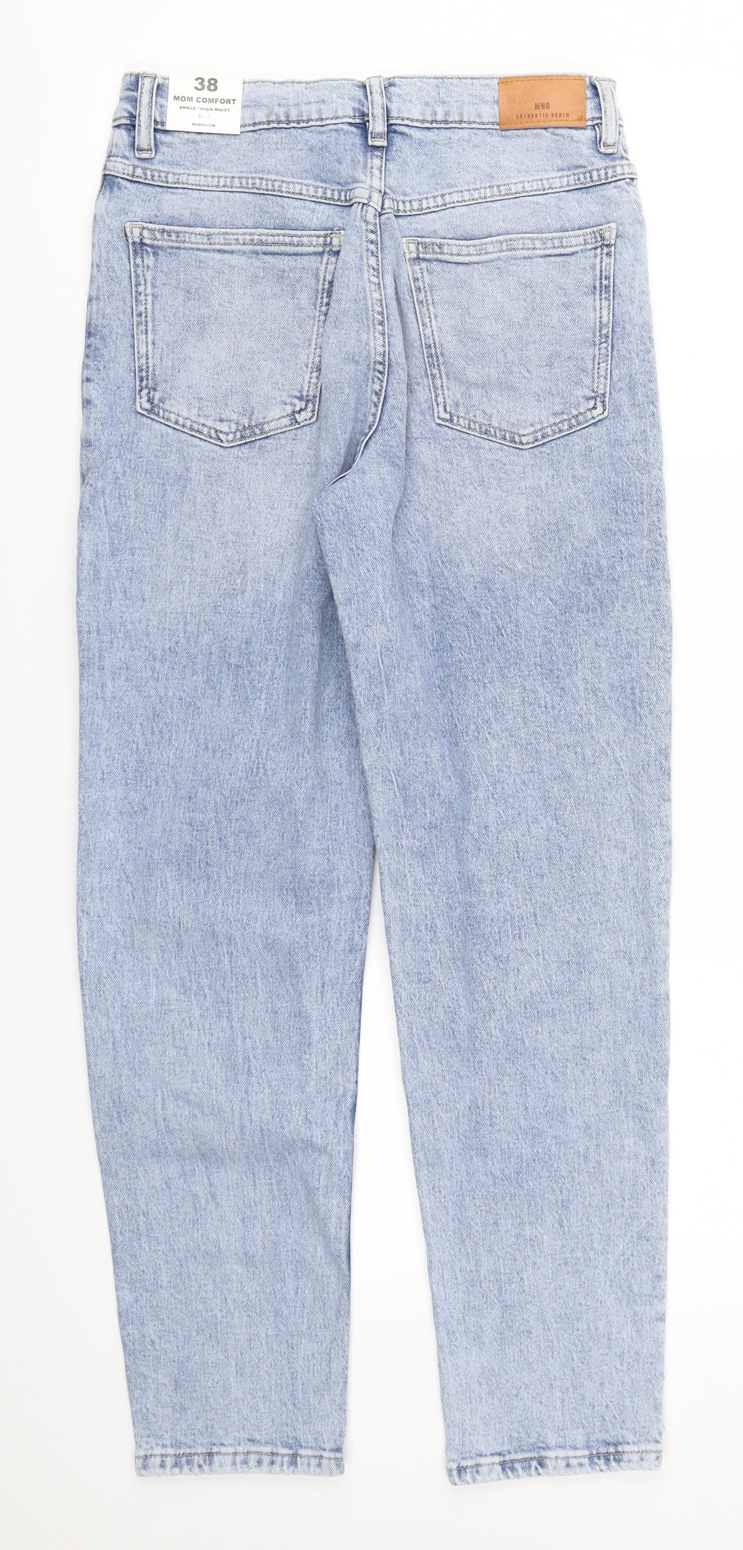 Mango Womens Blue  Cotton Mom Jeans Size 10 L27 in Regular