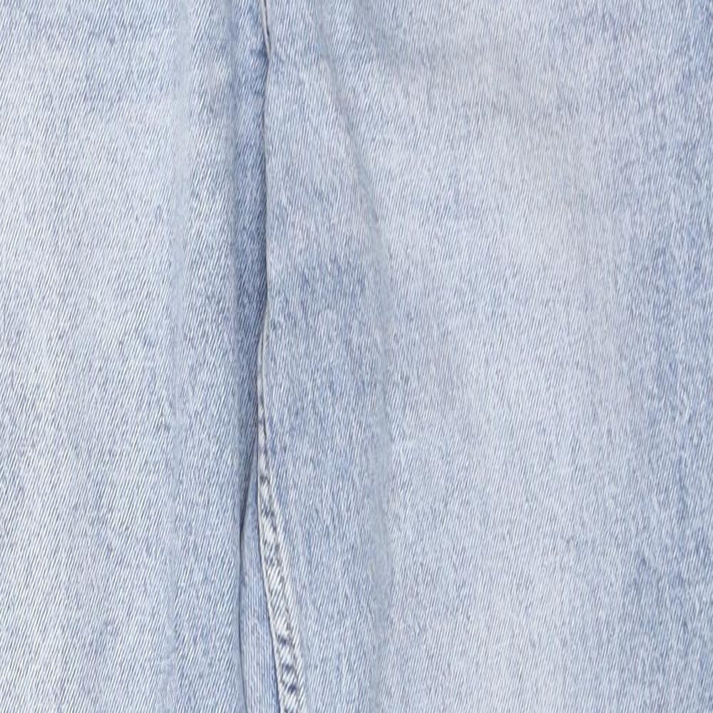 Mango Womens Blue  Cotton Mom Jeans Size 10 L27 in Regular