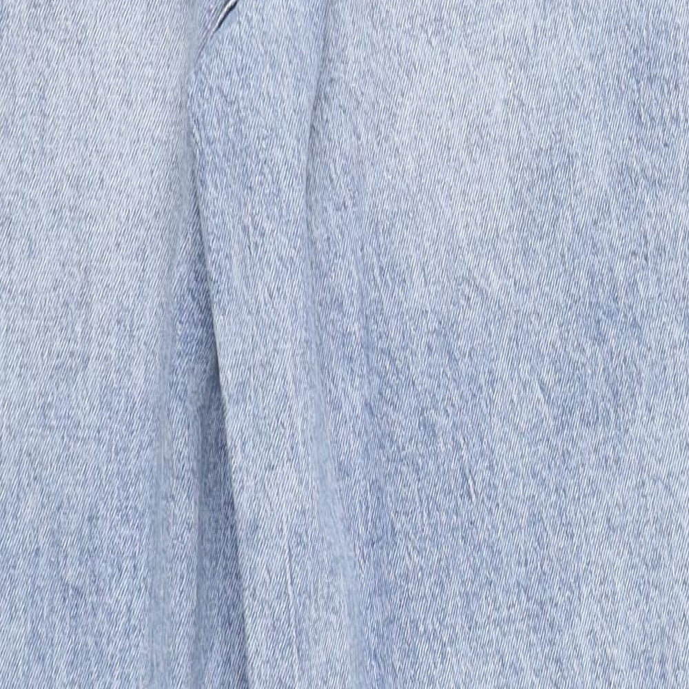 Mango Womens Blue  Cotton Mom Jeans Size 10 L27 in Regular