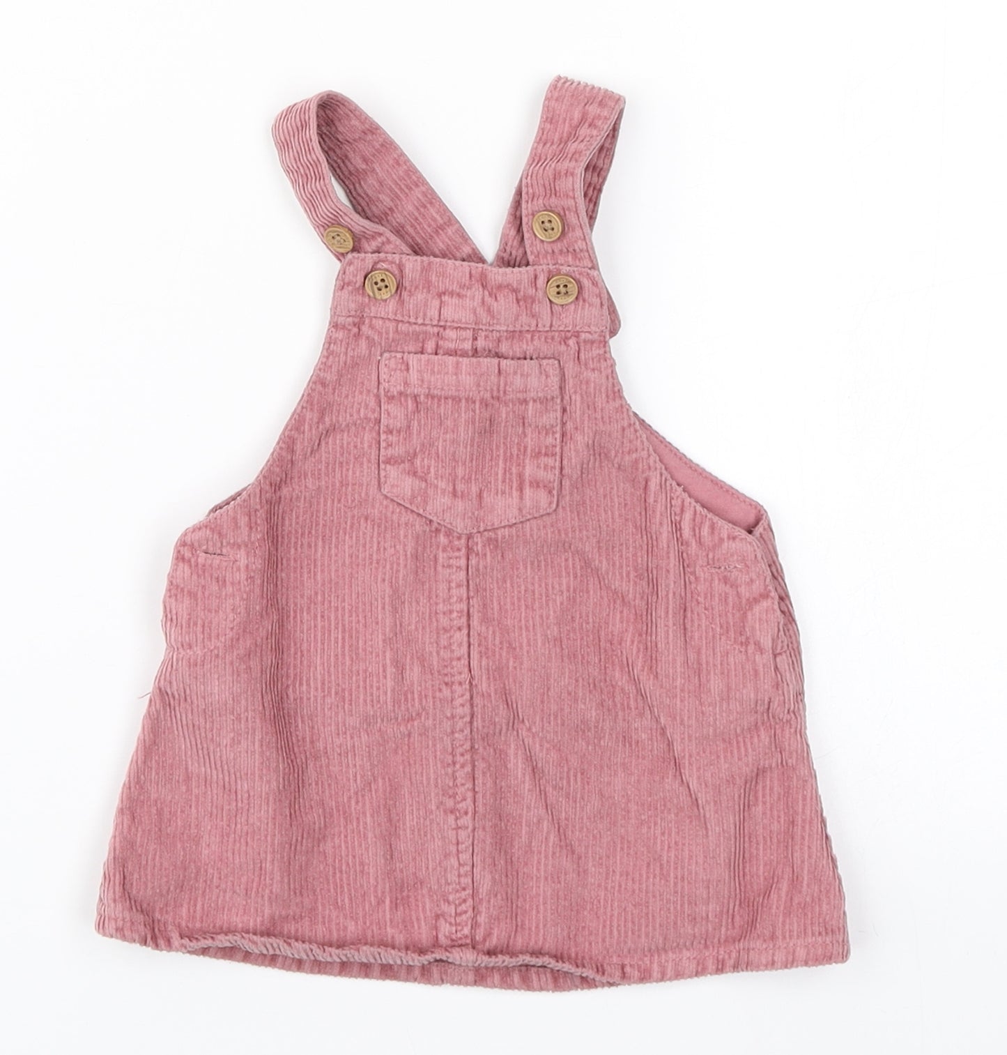 NEXT Baby Pink  Cotton Dungaree One-Piece Size 3-6 Months