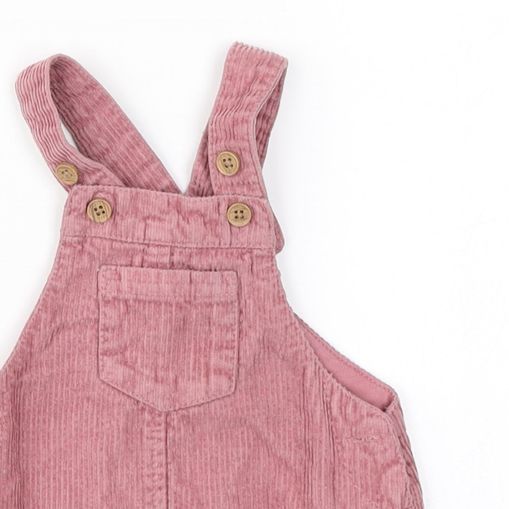 NEXT Baby Pink  Cotton Dungaree One-Piece Size 3-6 Months