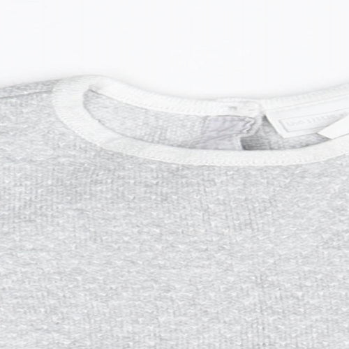Preworn Girls Grey  Cotton Pullover Jumper Size 3-6 Months