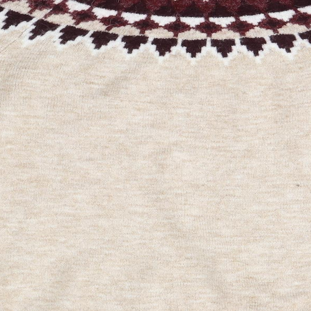 Dorothy Perkins Womens Beige Round Neck  Acrylic Pullover Jumper Size 8
