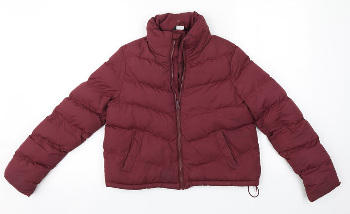 M&Co Girls Red   Puffer Jacket Coat Size 9-10 Years