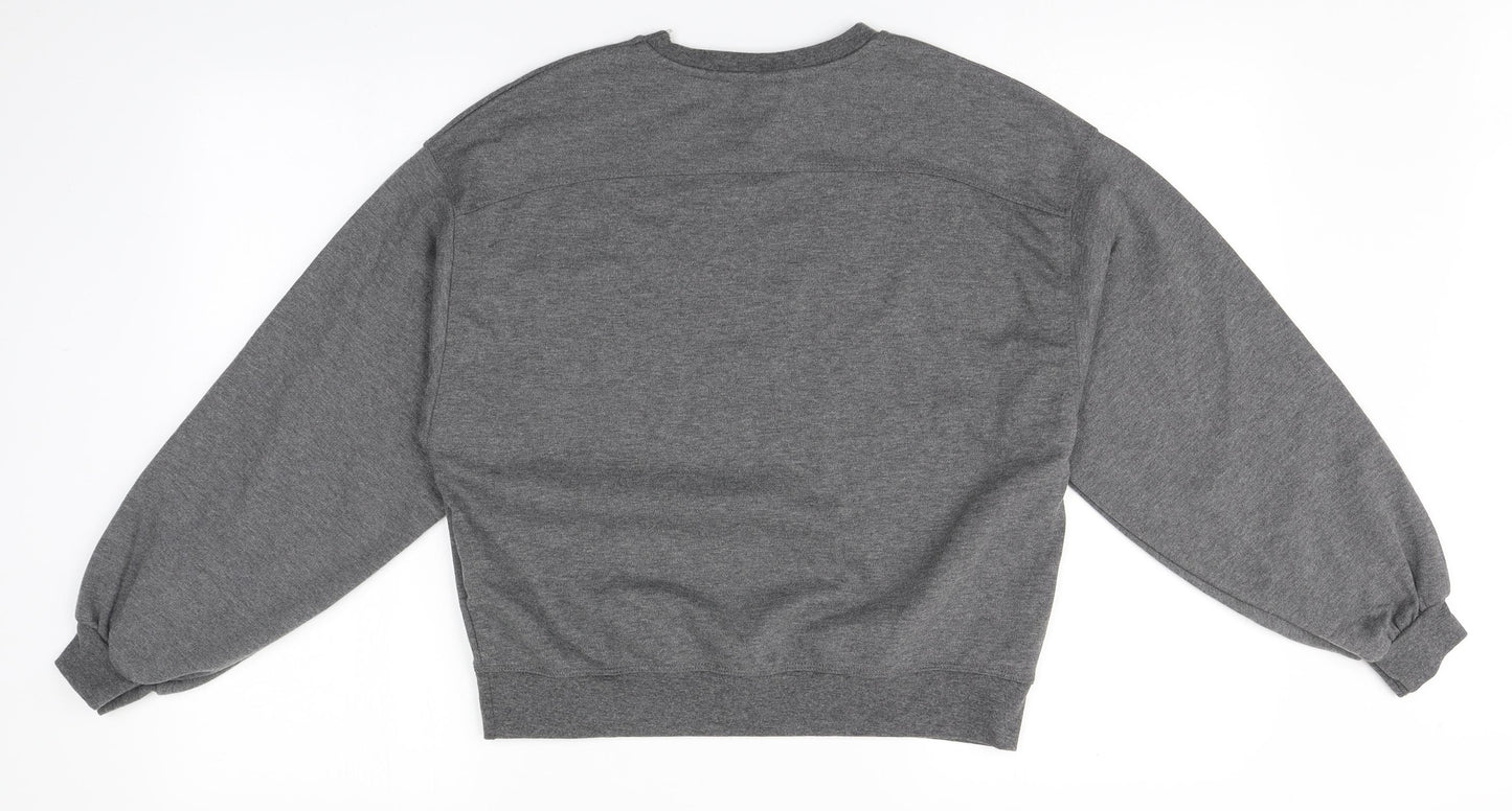 Zara Girls Grey Round Neck  Polyester Pullover Jumper Size 13-14 Years
