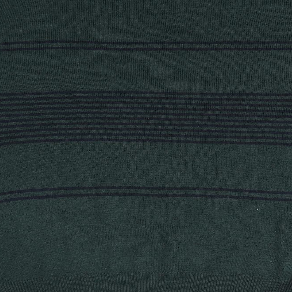 Cedar Wood State Mens Brown Round Neck Striped Acrylic Pullover Jumper Size M