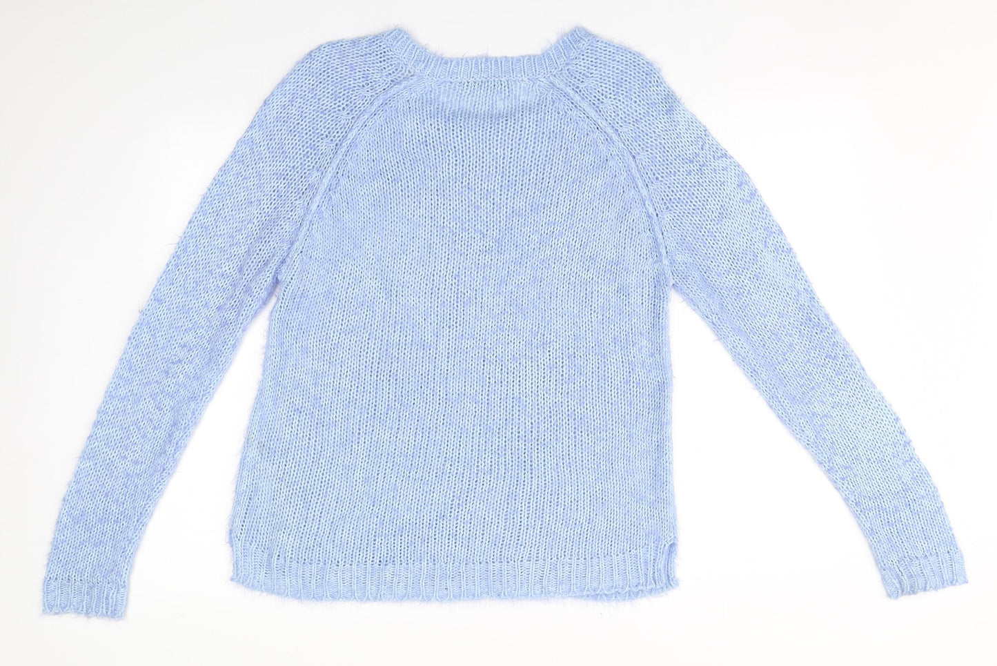George Womens Blue Round Neck  Acrylic Pullover Jumper Size 14