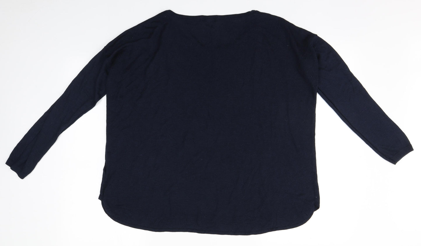 H&M Womens Blue  Acrylic Basic T-Shirt Size L Round Neck