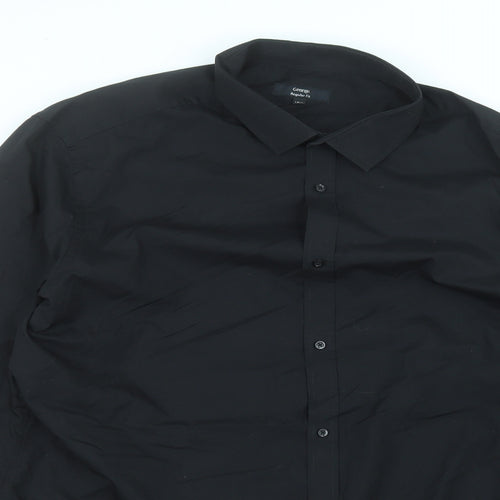 George Mens Black  Cotton  Dress Shirt Size 18.5 Collared