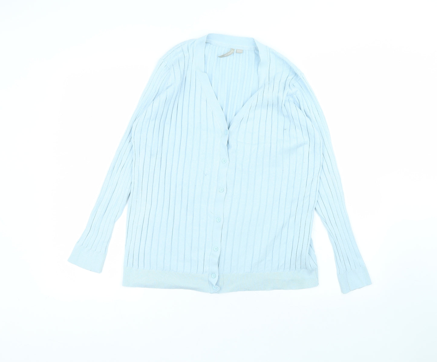 Anthology Womens Blue V-Neck  Viscose Cardigan Jumper Size 20
