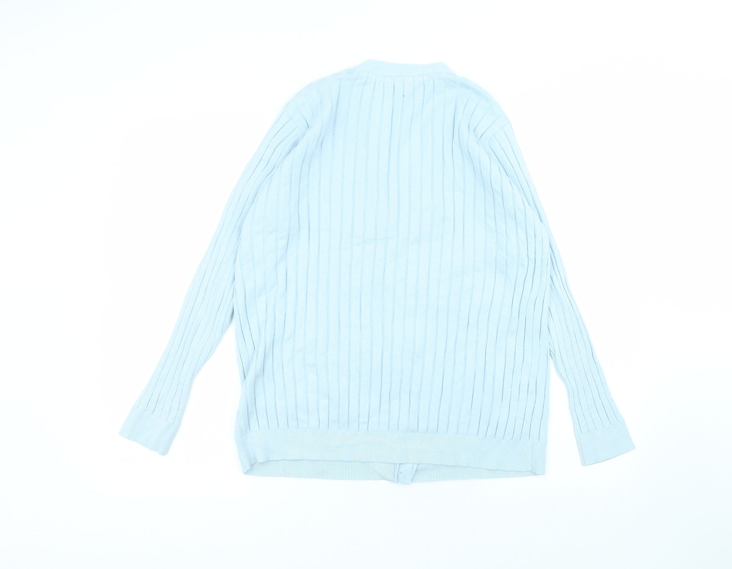 Anthology Womens Blue V-Neck  Viscose Cardigan Jumper Size 20